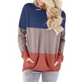 thumbnail image 3 of Oalirro Women's Color Block Long Sleeve Tunics Tops Casual Crew Neck Loose Fit Blouses, 3 of 6