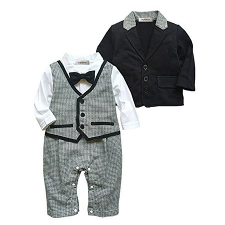 

StylesILove Baby Boy Tuxedo Romper Onesie and Jacket 2-piece (6-12 Months)