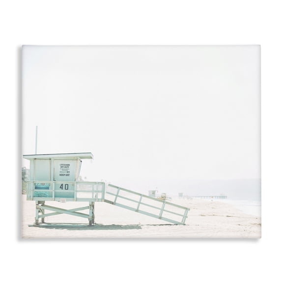 Stupell Industries Tropical Summer Sun Beach Coast Blue Lifeguard Shack Photography Canvas Art, 20 x 16, by Leah Straatsma
