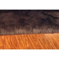 thumbnail image 2 of Soho Luxurious Faux Sheepskin Round Shape Brown Shag Area Rug, 2 of 5