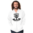 thumbnail image 5 of Cool Trophy Husband Number 1 Hubby Zip Hoodie Sweatshirt Men Brisco Brands L, 5 of 6
