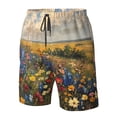 thumbnail image 4 of Cauagu Vibrant Wildflower Meadow Print Men's Swim Trunks,Hawaiian Bathing Suit Swimsuits Beach Shorts with Pockets for Men Quick Dry Swimming Board Shorts-3X-Large, 4 of 6