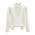 thumbnail image 2 of Sakmal Pullover Pajama Tops for Women Long Sleeve Shirts White Crew Neck Shirts for Women XXL, 2 of 5
