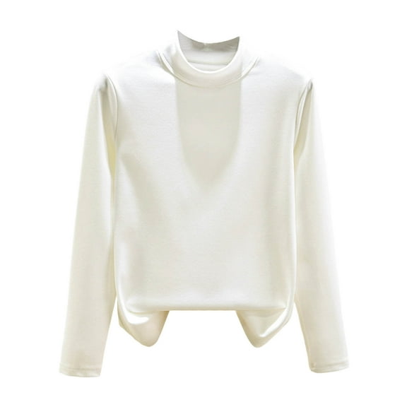 Kaemgyyd Women's Thermal Shirts Winter Warm Mock Neck Pullover Long Sleeve Undershirt Tops Solid Color Fall Base Layer