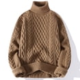 thumbnail image 2 of Suéter de cuello alto de jacquard vintage engrosado para hombre, suéter holgado de invierno para jóvenes, calidez y comodidad, 2 of 6