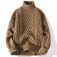 thumbnail image 1 of Suéter de cuello alto de jacquard vintage engrosado para hombre, suéter holgado de invierno para jóvenes, calidez y comodidad, 1 of 5