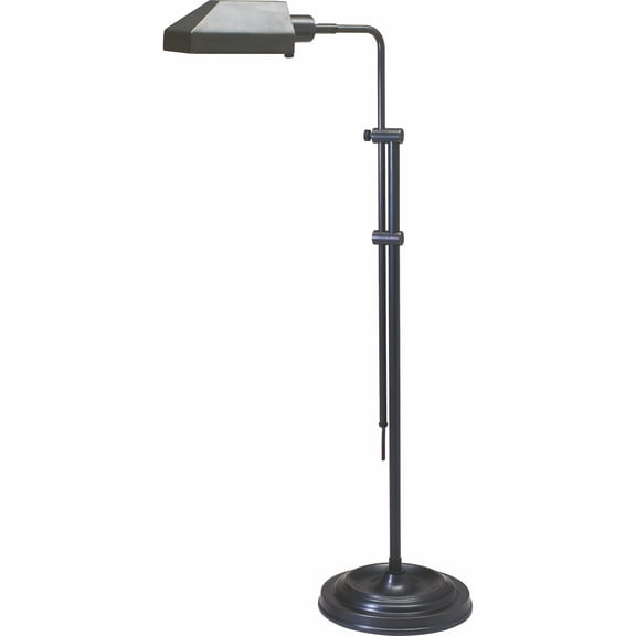 House of Troy CH825-OB Coach - 1 Light Adjustable Floor Lamp-52.5 Inches Tall and 10 Inches Wide Oil Rubbed Bronze Antique Brass Finish with Metal Shade
