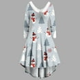 thumbnail image 2 of IROINNID Christmas Cocktail Dress for Women Funny Xmas Print Long Sleeve Raffle Party Ugly Dress,Light Blue, 2 of 5