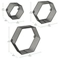 thumbnail image 3 of Mind Reader Hexagon Floating Shelves, Wall Decor, Honeycomb Accent Shelf, Office, Metal Mesh, 14"L x 4"W x 12"H, Set of 3, Black, 3 of 5