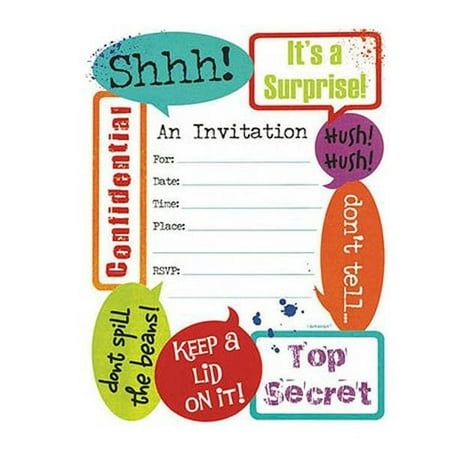 Happy Birthday 'Surprise!' Surprise Party Novelty Invitations w/ Envelopes (Best Birthday Party Invitations)