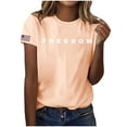 thumbnail image 4 of Women's Freedom Print Casual T-Shirt, Comfortable and Breathable Shirt for Famale, Beige, XXXL, 4 of 4