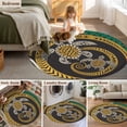 thumbnail image 5 of Round Rugs 5 Ft, Polynesia Texture Non Slip Area Rugs for Kitchen Bedroom Entryway, Traditional Tribe Sea Turtle Abstract Art Washable Carpet Runner Rug Floor Mats for Bedroom Home Decor, 5 of 8