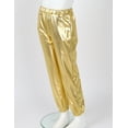 thumbnail image 3 of Miaeowve Kids Shiny Metallic Hip Hop Dance Pants for Boys Girls Pull-on Trousers 70s Party Disco Dancewear Gold 14, 3 of 7