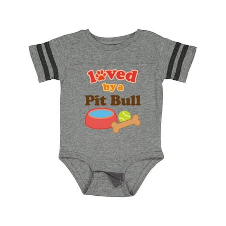 

Inktastic Pit Bull Loved by a (Dog Breed) Gift Baby Boy or Baby Girl Bodysuit