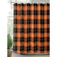 thumbnail image 2 of Shower Curtains for Bathroom-72"x78", Fall Thanksgiving Waterproof Bath Curtain Grommet Shower Curtain Set with Hooks, Buffalo Orange Black Plaid Washable Bath Accessories, 2 of 6