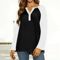 thumbnail image 5 of Hearthz Raglan Sleeve Womens Baseball Tee Colorblock Long Sleeve T Shirt Women Fall Button V Neck Henley Shirts for Women Loose Fit, 5 of 5