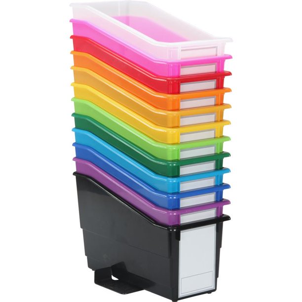 Durable Book And Binder Holders With Stabilizer Wings And Large Labels