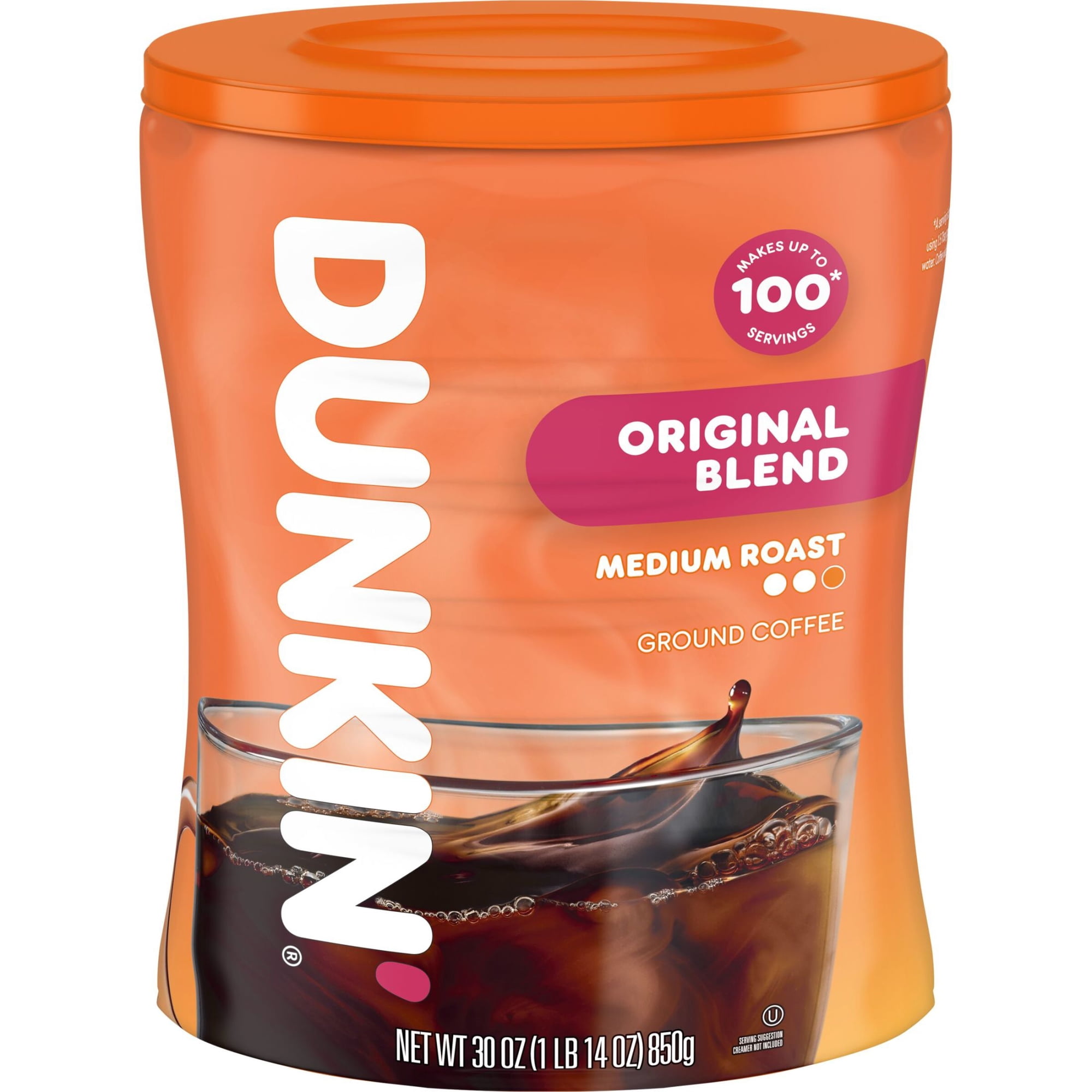Dunkin’ Original Blend Medium Roast Ground Coffee, 30 oz Canister