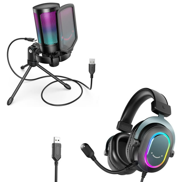 Micrófono USB para juegos y auriculares FIFINE A6V+H6 para PS5, PC