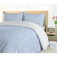 thumbnail image 5 of Ambesonne Geometric Duvet Cover Sets, Tiny Squares Lattice Art, 2-King, Sea Blue and White, 5 of 7