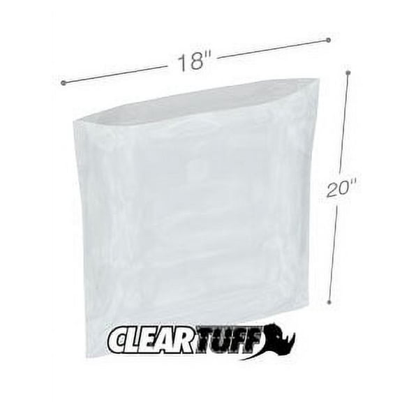 ClearTuff - 18" x 20" 2 Mil Flat Poly Bags - 500/Case