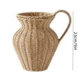 thumbnail image 3 of Handwoven Rattan Pitcher Vase with Handle,Decorative Jug for Dried Flowers,Tabletop,Home Decor,Bohemian Style Storage Basket for Blankets,Magazines,Ergonomic Carry,Living Room Accent Piece-yellow, 3 of 8