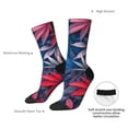 thumbnail image 4 of Cauagu Red And Blue Leaves Print Crew Socks for Women and Men,Adult Athletic Running Socks 1-Pair Sports Socks Work Gear Socks with Moisture Wicking, 4 of 6