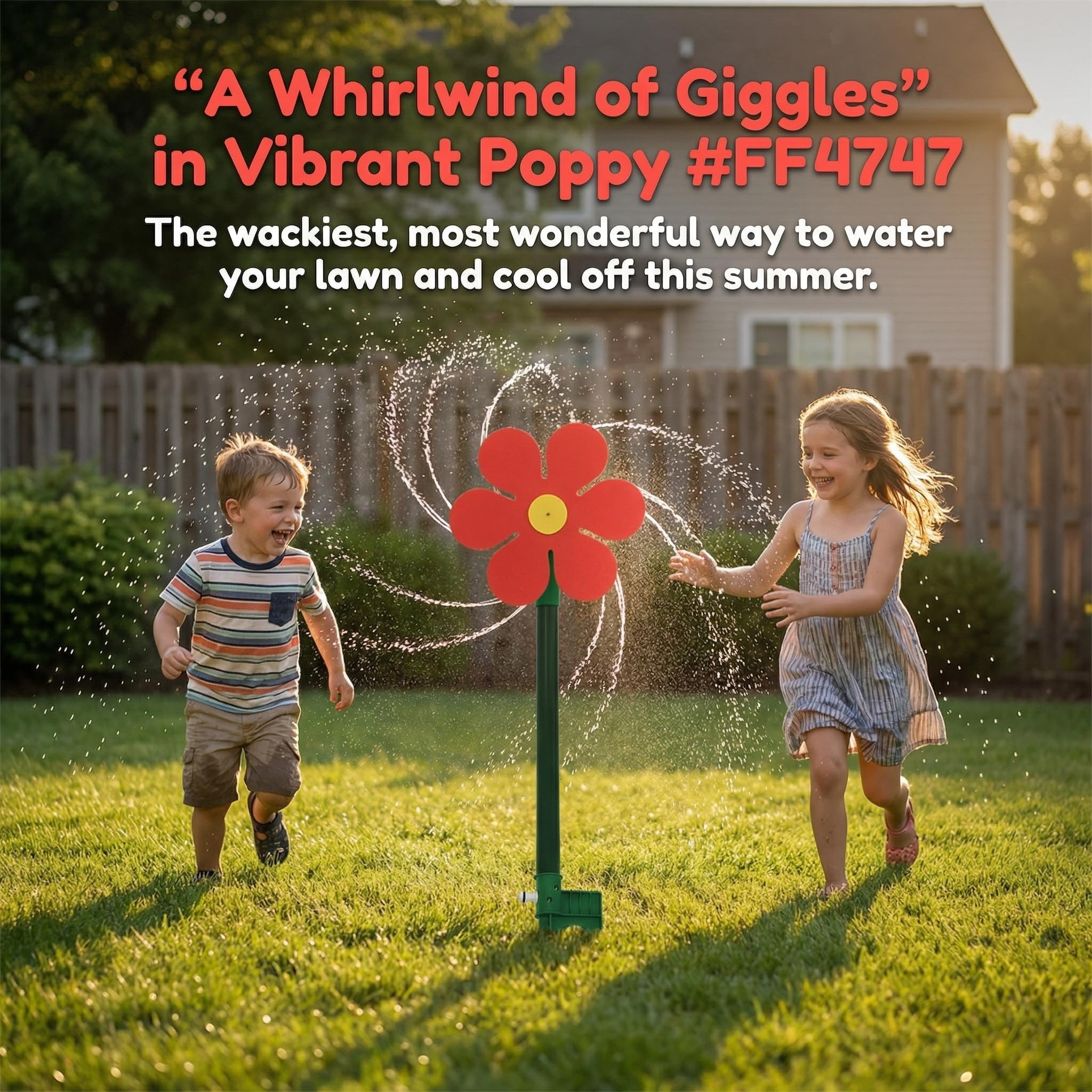 Crazy Daisy Sprinkler, Crazy Dancing Flower Water Sprinklers Funny, 360° Rotating Lawn Sprinkler for Yard Irrigation, Outdoor Water Play for Kids & Pets, Fun Garden Sprayer for Summer