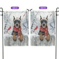thumbnail image 2 of Playful Doberman Pinscher Welcomes Winter Snowy Day with Cardinal Bird Garden Flag 12x18in Double Sided Doberman Dog Lover Gifts Outdoor Decor - 2017, 2 of 5