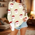 thumbnail image 2 of Frostluinai Santa Cluas Womens Marry Christmas T Shirts Crew Neck Xmas Party Sweat Shirts Long Sleeve Graphic Pullover Tops S-2XL, 2 of 5