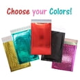 thumbnail image 2 of 4x8 inches Shiny Metallic Bubble Mailers Pink, Teal, Gold, Red or Mirrored Black Padded Colorful Self Sealing Rigid Envelopes 4x7" usable space, 2 of 10