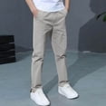 thumbnail image 2 of Fancifize Boys Summer Casual Long Pants Loose Fit High Waist Straight Leg Pants Preppy Look Trousers 3-14 Years, 2 of 6