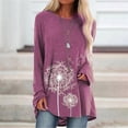 thumbnail image 2 of Tops con estampado de flores para mujer, Camiseta holgada de manga larga con cuello en V, ropa informal Vintage para mujer, camisetas que combinan con todo 2022, 2 of 5