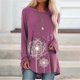 thumbnail image 2 of Tops con estampado de flores para mujer, Camiseta holgada de manga larga con cuello en V, ropa informal Vintage para mujer, camisetas que combinan con todo 2022, 2 of 5