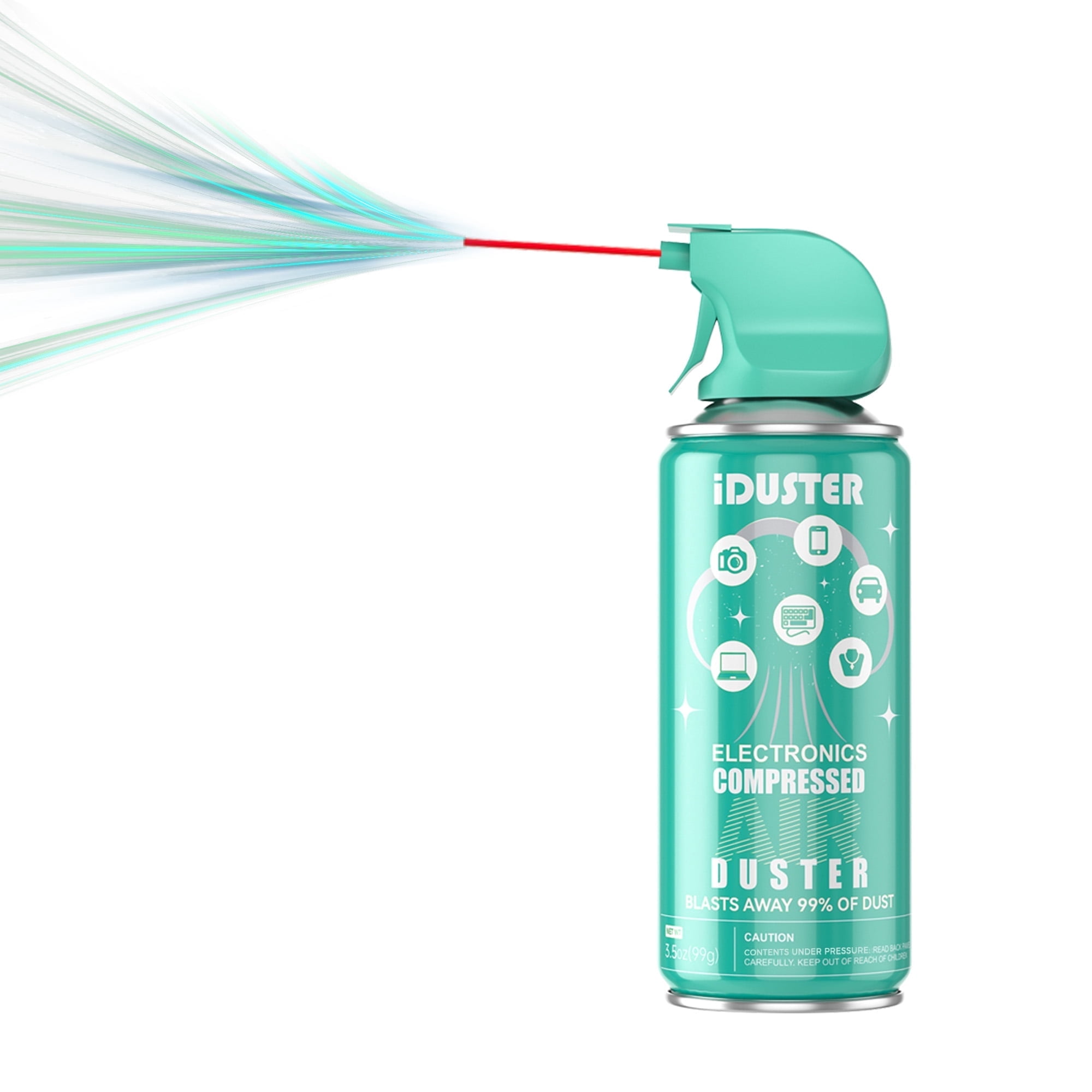 iDuster Compressed Air Spray, 3.5oz, for Keyboard Cleaning - Effective for Removing Dust, Hair, Crumbs, and Debris from Laptops, Computers, Jewelry, and Cameras
