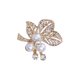 thumbnail image 1 of Broche elegante en forma de hoja de perla con strass para mujer, 1 of 3