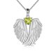 thumbnail image 1 of Collar de alas de ángel Colgante de alas de ángel de la guarda de plata de ley 925 con piedra natal, 1 of 5