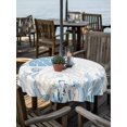 thumbnail image 2 of Outdoor Tablecloth with Umbrella Hole for Patio/Picnic/Party/Camping, Coastal Trutle Waterproof Table Cloth Round Cover Washable, Nautical Summer Beach Ocean Coral (Dia 54"), 2 of 8