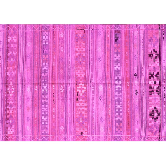 Ahgly Company Machine Washable Indoor Rectangle Southwestern Pink Country Area Rugs, 2' x 5'