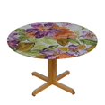 thumbnail image 3 of HAOXIT Mauve Tablecloth, Retro Style Love Nostalgic Soft Plants Artwork, Round Table Cover for Dining Room Kitchen Decor, 3 of 8