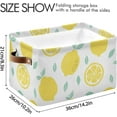 thumbnail image 4 of FREEAMG Hand Drawn Lemons Storage Basket, Durable Canvas Organizer With Handles Large Collapsible Storage Bins Boxes for Home Office - 2 Pack, 4 of 7
