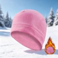 thumbnail image 5 of GSPCLAM Mens Hats Winter Windproof Thick Fleece Beanie Hats Outdoor Running jogging Headwear Solid Color Hats Pink, 5 of 5