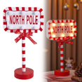 thumbnail image 1 of Christmas Decorations North Pole Sign With LED Light Xmas Tabletop Stand Decor For Indoor Home Holiday Party Decorative Christmas Street Sign Housewarming Gift, 1 of 9