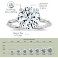 thumbnail image 5 of ALLORYA IGI Certified 2.50 Carat Solitaire Round Lab Grown White Diamond Textured Shank Engagement Ring for Women in 10K Solid White Gold, Size 9, 5 of 6