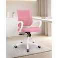 thumbnail image 6 of Office Desk Computer Chair Ergonomic Mesh Gaming Mid Back Seat with Comfy Lumbar Support Adjustable Height Swivel for Home Task (Pink), 6 of 7