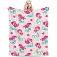 thumbnail image 2 of Cute Mermaids Pink -Fleece Blanket, 50"X40" in Throw Blanket for Bed Couch Sofa, Lightweight Breathable Decorative Bed Blanket, Fuzzy Soft Flannel Blankets for All Seasons, 2 of 6