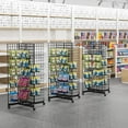 thumbnail image 6 of 5' x 2' Wire Grid Panel Tower, 4-Way Grid Wall Display Rack with Rolling Base, 6 of 7