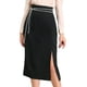 thumbnail image 1 of Allegra K Falda Recta Midi Irregular Cremallera Lateral Cintura Alta Con Abertura Para Mujer Negro S, 1 of 6