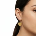 thumbnail image 4 of 14K Gold Plated Dangle Earrings for Women,Lightweight Heart Geometric Flat Brushed Drop Earrings, Hypoallergenic Leverback Earrings Jewelry, 4 of 7