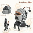 thumbnail image 3 of Demi Bonn 41" 4 Wheels Pet Stroller Dog Cat Cage Jogger Stroller, Travel Folding Carrier Puppy Stroller with Removable Waterproof Cover, Gray, 3 of 9